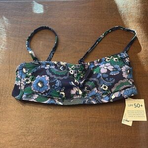 Floral Blue Bikini Top